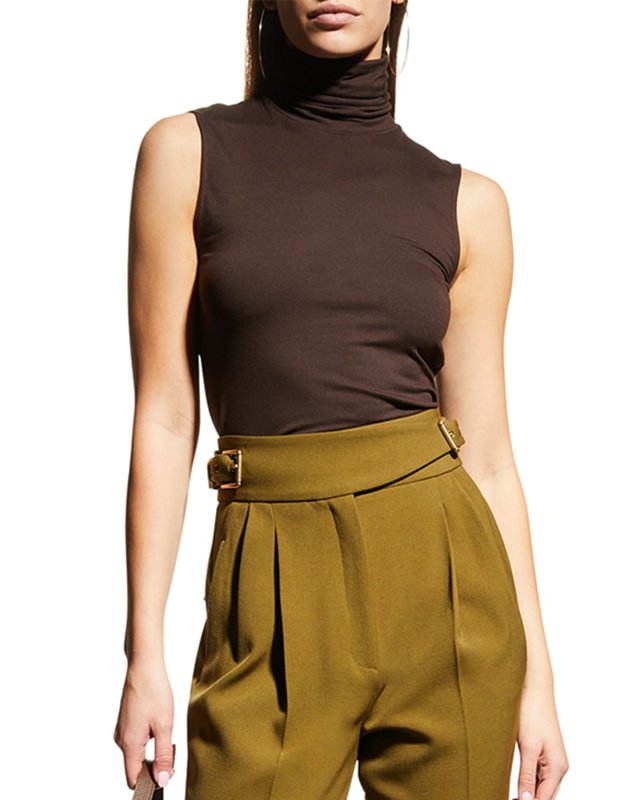 Soft Touch Viscose Sleeveless Turtleneck Top